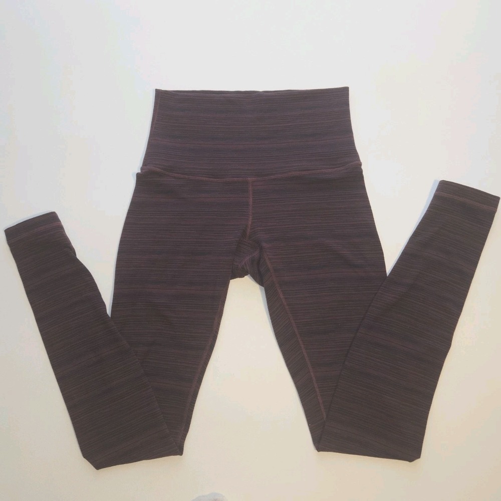 Lululemon High Times Pant 30" Cyber Red Bordeaux Drama Sz 6 Long Ankle Striped - Picture 2 of 9